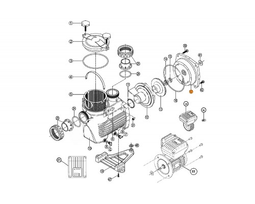 Крышка задняя (фланец) насоса KS Kripsol RKS 172.A/RBH0008.02R/RPUM0017.02R