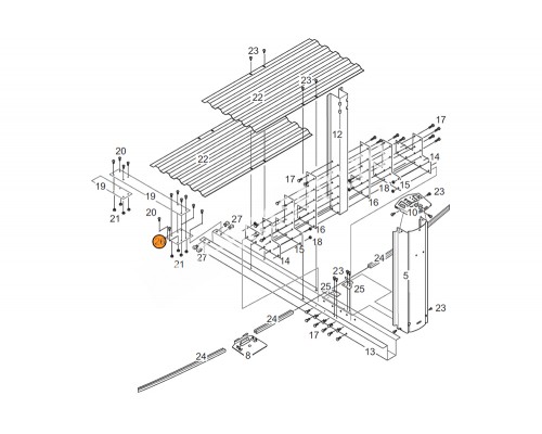 Пластина металлическая опоры стойки силовой б-на J-4000 (овал) 1320164