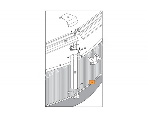 Нижн.направл.каркаса круглой части бас.Эсприт,Эсприт-Биг(круг д.3,6; овал 5,5х3,7; 7,3х3,7)1460048