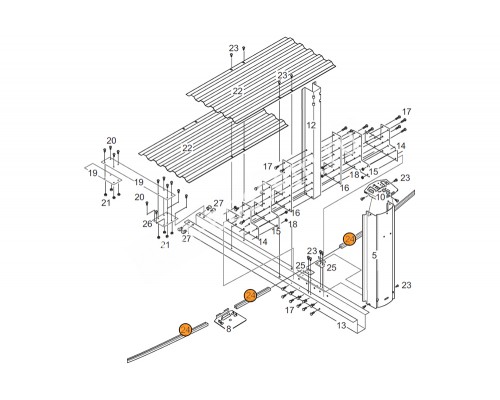 Нижняя направляющая каркаса бас. (Гибралтар, Эсприт-Биг 10х5,5 )прямая часть 1460033