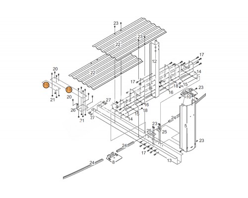 Пластина-соединитель металлических опор стоек силовых (J 4000 5,5х3,7; 7,3х3,7)  (1510139)