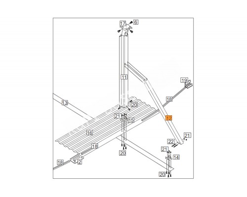 Подпорка диагональная  (Эсприт - Биг  - овал №2) 1440330/CL10001