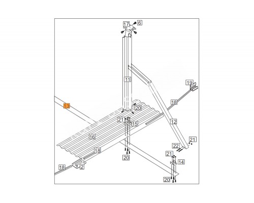 Пластина металлическая опоры стойки силовой  (Эсприт 9,1х4,6х1,25)  1510133