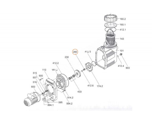 Винт крепления крыльч. к валу насоса Badu 90/20 фильтра Cristall D750  Behncke 951019 (2920.326.000)