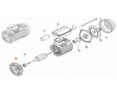 Крышка передняя эл.двигателя KS-150, 200, 300 KA/KAP-250,300 (МЕС -80) Kripsol (7004.A)/RBM1010.30R
