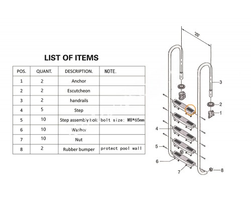 Накладка резиновая для ступени лестниц Mayer Schwimmbad