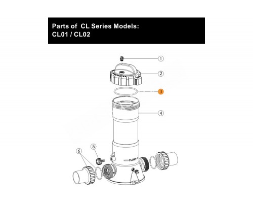 Крышка с гайкой автохлоратора Emaux CL-01 (89440204/E130204)