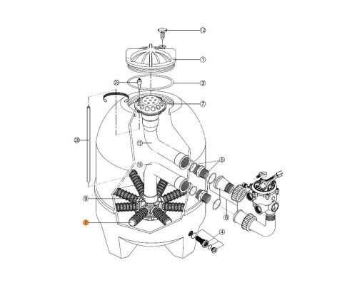 Сепаратор фильтра BL, BR, AK, SSB (900) (на защелках) Kripsol L320мм RFD0115.00R/RRFI0008.03R