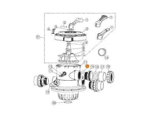 Прокладка-кольцо муфты 6-ти поз. вентиля (2"), муфты насоса SB Emaux (СP-01W-04/02020016)
