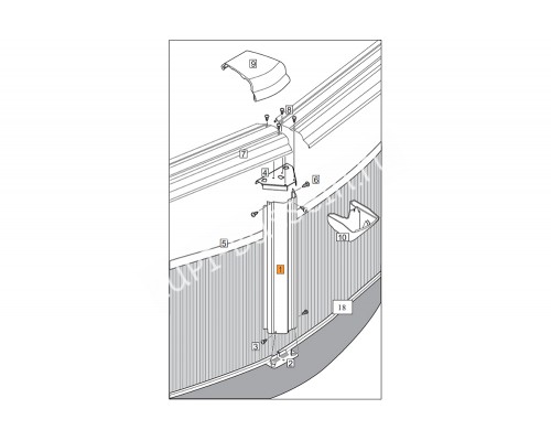 Стойка вертикальная декоративная (Эсприт-Биг - овал, круг) UR 10005
