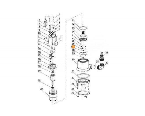 Сальник (компл.) насоса Q, QCK45M Mayer Schwimmbad LX F01120045