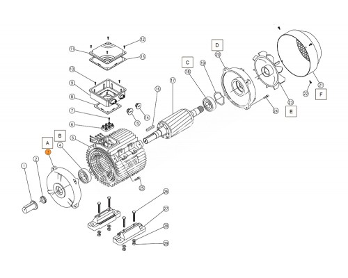 Крышка передняя эл.двигателя насоса противотока Jet Swim 1200 (2,2кВт) Pahlen (631286) нов.обр.