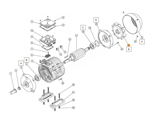 Вентилятор насоса (54 м3/ч 380В 2,2 кВт) для противотока Jet Swim 1200 Pahlen 631299