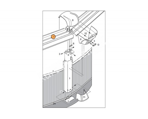 Комплект фиксаторов перекладины - соединителя и накладки декор. боковой (Гибралт