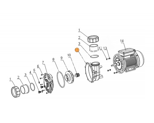 Крышка задняя насоса  SLP/WLP Mayer Schwimmbad LX A02220161
