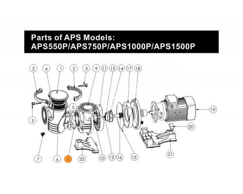 Прокладка-кольцо префильтра насоса APS 5,5-7,5 Emaux 111322402/02041006