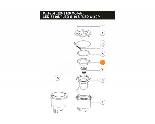 Прокладка-кольцо резиновая уплотнения крышки контактов лампы прож.Emaux UL/LED-S100 2021048/02021016