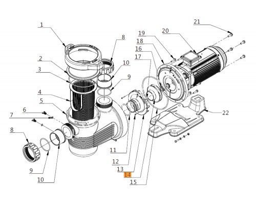 Рабочее колесо насоса UPH400 Emaux 420369026