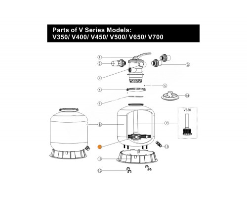 Сепаратор 126 мм фильтра S500-S650; V500-V650 Emaux (01172008)