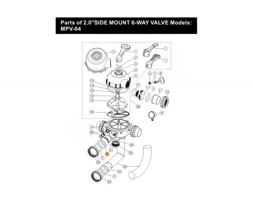 Адаптер муфты верхнего соединения 6-ти поз.вентиля (2'') с фильтром (с внешн.резьбой) Emaux 01013099
