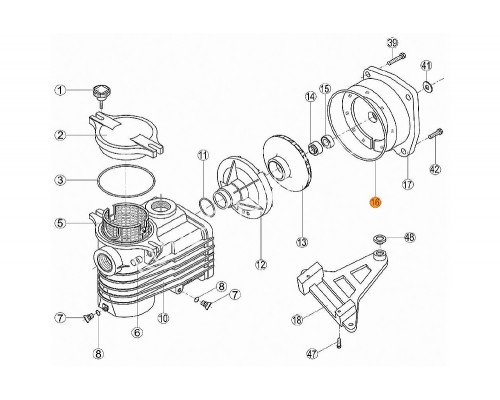 Прокладка крышки задней (фланца) насоса OK Kripsol ROK 160.A/RBH0013.01R/PRUM0016.01R