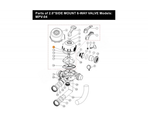 Прокладка-кольцо крышки корпуса 6-ти поз. вентиля (2" бок) Emaux MPV-04/02011009