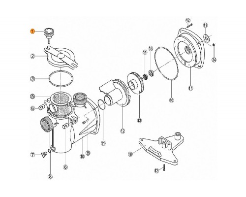 Болт крышки префильтра  насоса NK Kripsol RNК 010.A