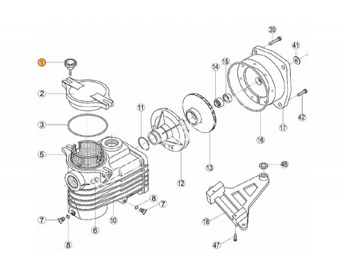 Болт крышки префильтра  насоса ОK Kripsol RОК 010.A