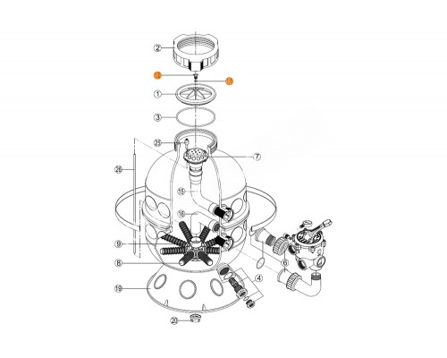 Винт-заглушка для спуска воздуха фильтра GRANADA GL Kripsol RVS 014.A/RBH0000.00R/RRFI1112.00R
