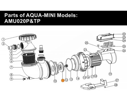 Крыльчатка насоса AQUA-MINI AMU 16/20 Emaux (01311046)