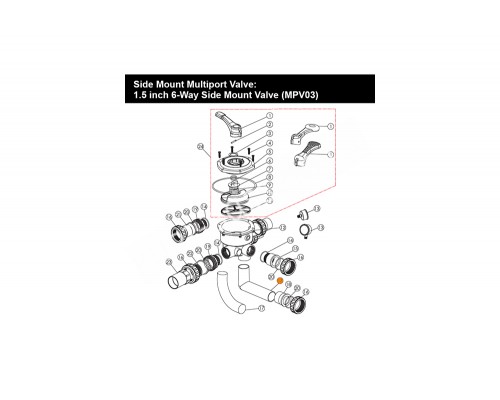 Труба угловая 180 мм соединения 6-ти поз.вентиля (1 ½”) с фильтром SR Emaux 01013117