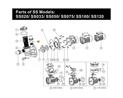 Прокладка-кольцо муфты насоса SS Emaux (02011104)