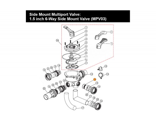 Прокл.-кольцо муфты верхн.соед. 6-ти поз.вент.(1 1/2" верх,бок) с фильтр.Emaux MPV-01W-06/02020013