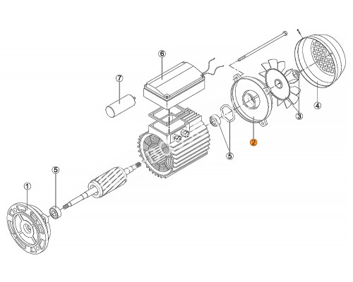 Крышка задняя эл.двигателя насоса KAN (МЕС -132) Kripsol RMOT0002.07R