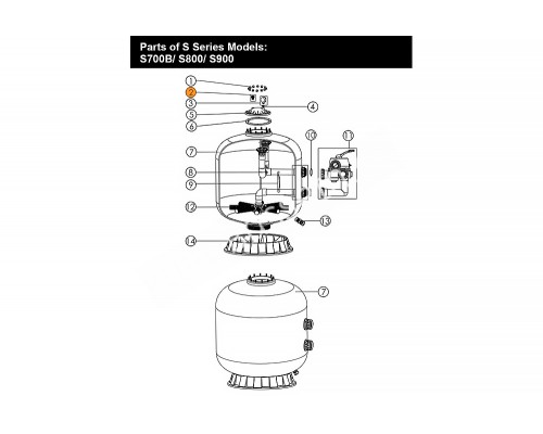 Винт-заглушка для спуска воздуха фильтра S450-S650 (с прокладкой) Emaux FT-03-022/89010701/Е010201