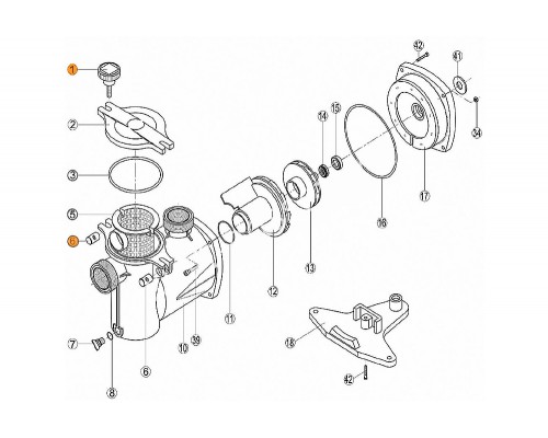 Болт с гайкой  крышки префильтра  насоса NK Kripsol  RPUM0001.00R