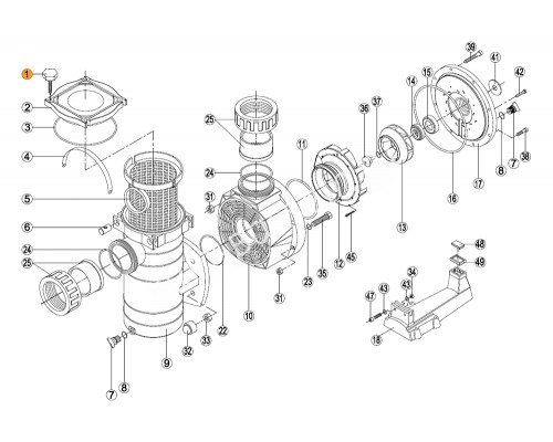 Болт крышки префильтра насоса KAN Kripsol RBH 0001.04R/RPUM0001.04R