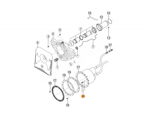 Сальник для герметиз.трубки капил.для пневмоуправл.противот. HIDROJET Kripsol RCC.020.A/RUSS0020.00R