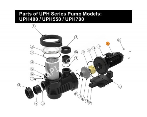 Электродвигатель насоса UPH400 380В Emaux 42059099028