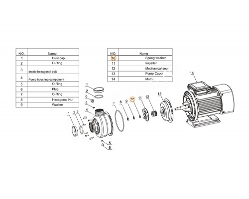 Рабочее колесо насоса DWK100 Mayer Schwimmbad LX A03010082