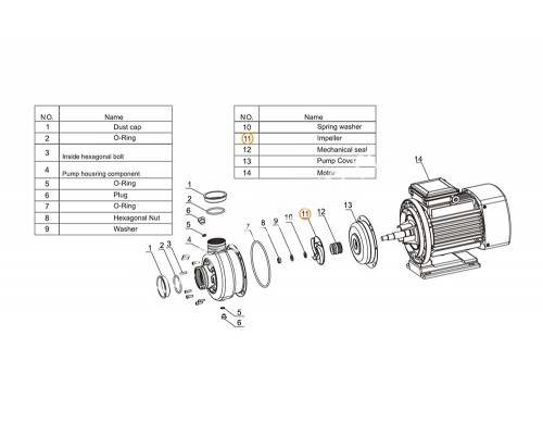 Рабочее колесо насоса DWK100 Mayer Schwimmbad LX A03010082