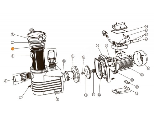 Прокладка-кольцо крышки префильтра насоса E-Turbo Emaux 111010057