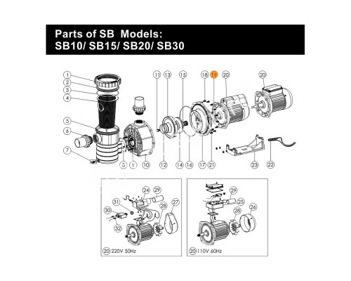 Манжета вала электродвигателя насоса SB Emaux (02011096)