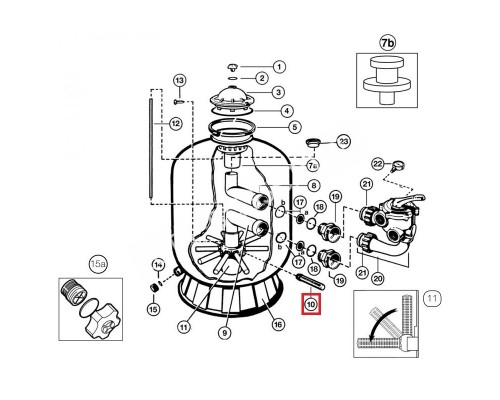 Сепаратор для фильтров Hayward S310/360 шарнир (комплект 10шт)
