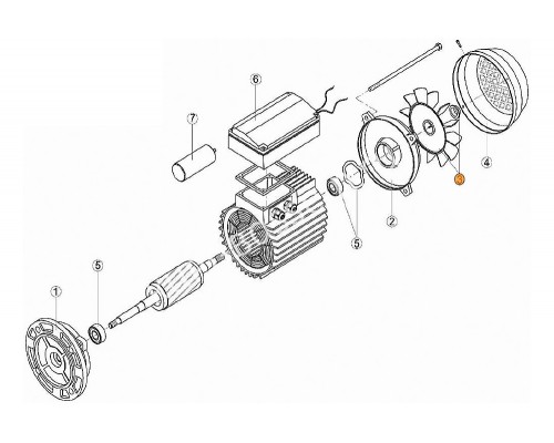 Вентилятор эл.двигателя насоса OK-100 (МЕС -71)  Kripsol (7402.A/RMOT0003.02R/RBM1030/22R)