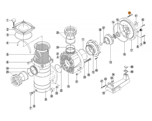 Винт (длин.) крепления крышки задней (фланца) к корпусу насоса KA/KAP Kripsol RKA 9390.А