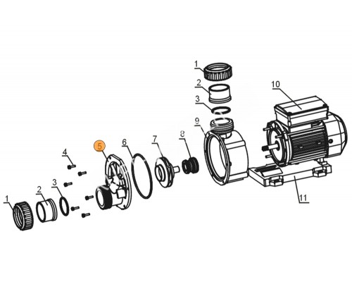 Крышка передняя насоса TDA35/50/75 Mayer Schwimmbad LX A02220009