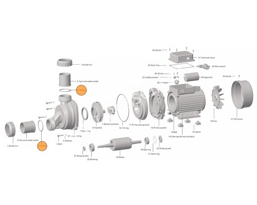 Прокладка-кольцо муфты d50 насоса HFC 02/HSPA (51х3,5) Happy Pump