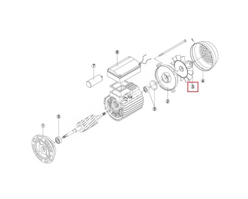 Крыльчатка вентилятора эл.двигателя насоса Kripsol FAN MEC112 M2