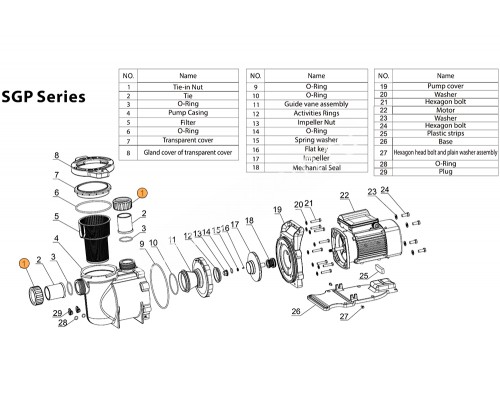 Гайка муфты d50 насоса SGP Mayer Schwimmbad LX A31020023